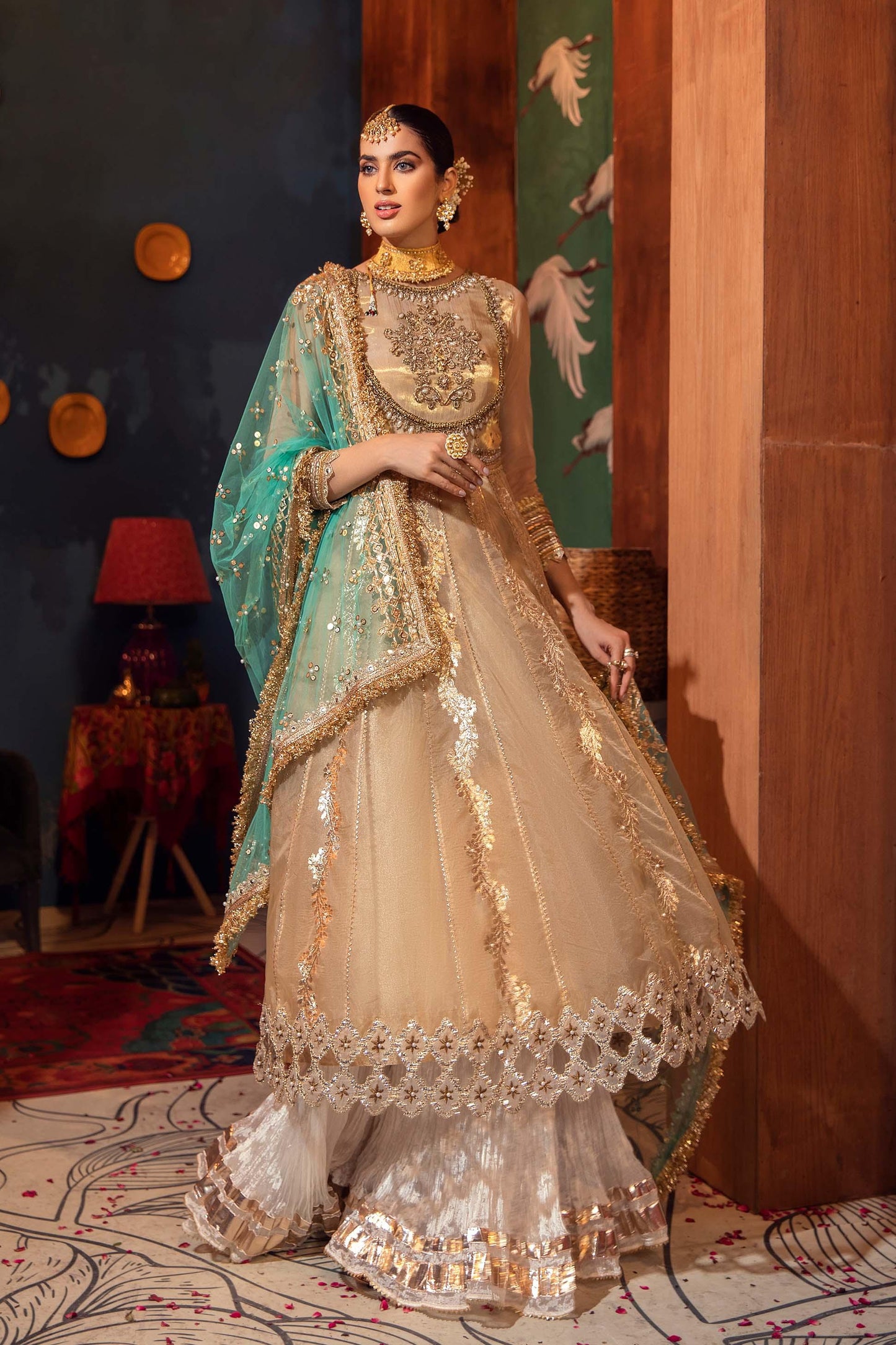Luxury Pret with Dabka Hand Work on Crinkle Chiffon