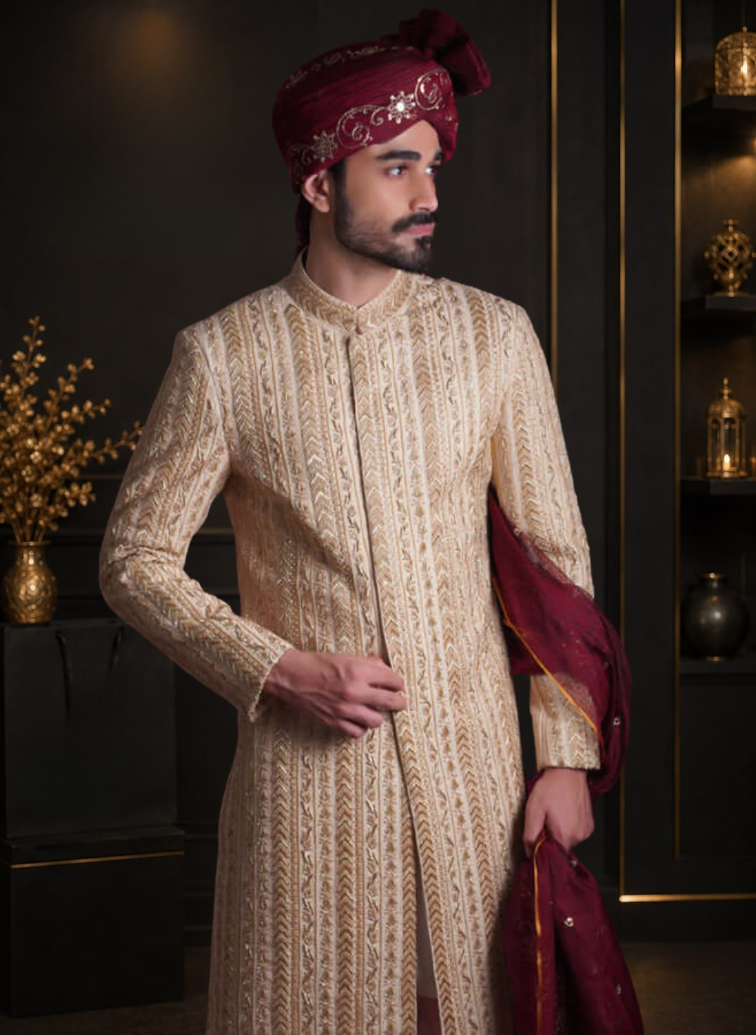 Gold Rush Hand Embellished Wedding Sherwani