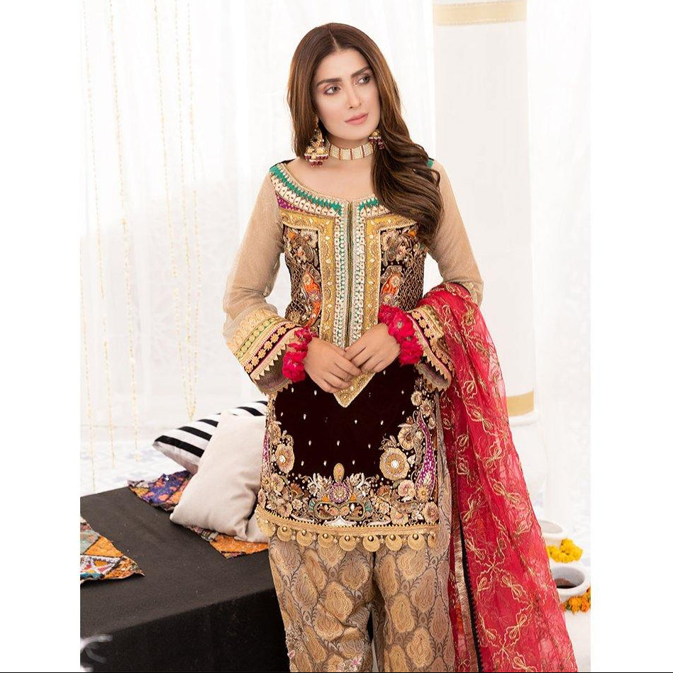 Luxury Pret with Dabka Hand Work on Crinkle Chiffon