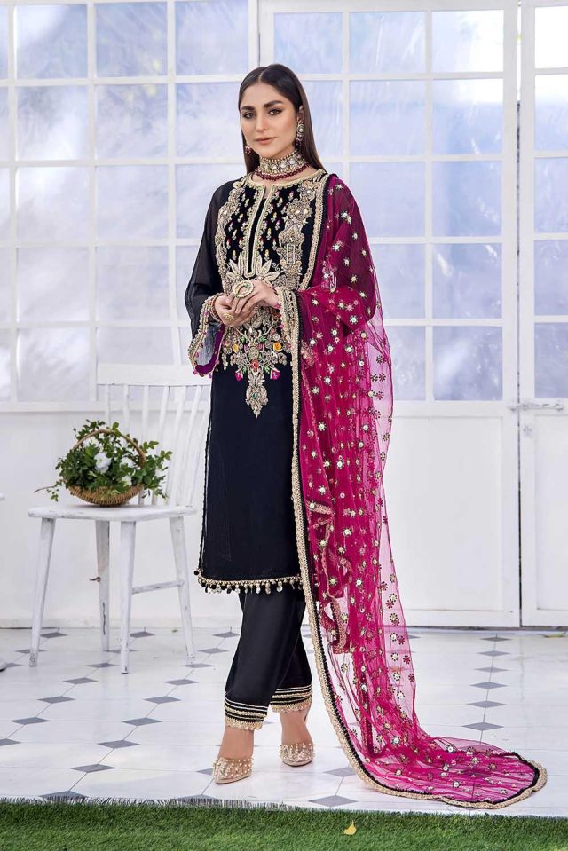 Pakistani Salwar Kameez Online in USA. Chiffon partywear dress, ready to wear.