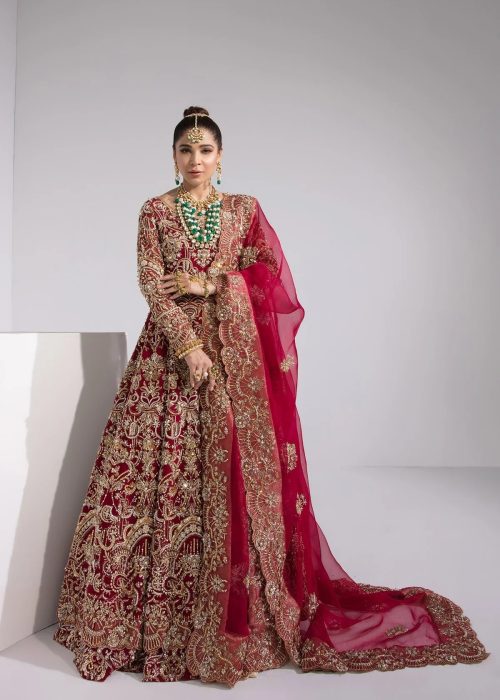 Barat Lehenga Wedding Formals showcasing traditional bridal embroidery and an elegant Pakistani bridal look